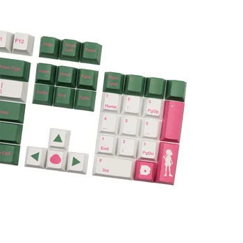 Изготовленная на Заказ Красно-Зеленая Механическая Клавиатура Cat Keycap PBT Keycap С Вишневым Профилем, Окрашенная Подложкой ISO Enter 1.75u 2u Комплекты Переключения Передач Для MX Switch 3