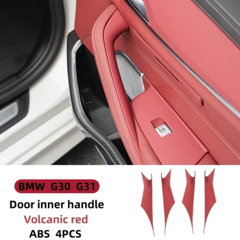 Стайлинг автомобиля Модификация интерьера в вулканическом красном цвете для BMW 5 серии G30 G31 внутренняя дверная ручка декоративные аксессуары