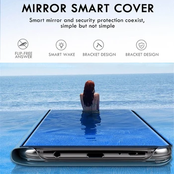 Умный Зеркальный Чехол Clear View Для Samsung Galaxy A51 A71 A50 A52 A72 A1 A20 M31 M51 S21 A70 A21S S20 S10 S9 S8 Plus с откидной крышкой 1