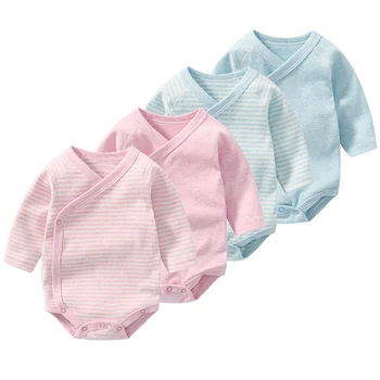Kiddiezoom, 1 шт., комбинезон для новорожденных, комбинезон в полоску для мальчика, хлопковая пижама с длинными рукавами для младенцев, осенняя одежда для маленьких девочек