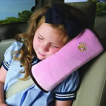 Автомобильные ремни безопасности, чехлы для подушек для детей, Позиционер для сна для путешествий, защита автоматического ремня безопасности, Регулировка плюшевой подушки на плечо 1