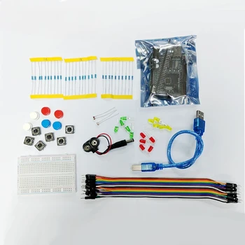 Стартовый набор для мини-макетной платы Uno R3 со светодиодной перемычкой и кнопкой для Arduino Diy Kit School Education Lab