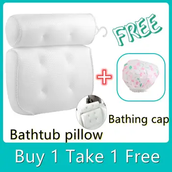 3D сетчатая подушка для ванной комнаты, Массажная, можно стирать в машине, Подушка для ванны, присоска для ванны, Подушка для спины, можно стирать в машине
