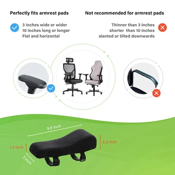 Эргономичные подушки для подлокотников кресла из 2ШТ, облегчающие давление С подлокотниками из пены с эффектом памяти, Черные Плюшевые Подлокотники для компьютерного кресла 5