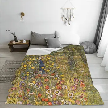 Одеяла Gustav Klimt из флиса Garden Flower Spring, легкие Тонкие пледы для кровати, одеяло для спальни 1