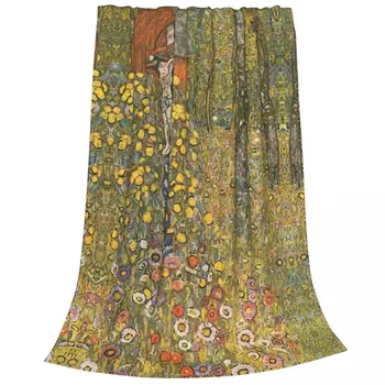 Одеяла Gustav Klimt из флиса Garden Flower Spring, легкие Тонкие пледы для кровати, одеяло для спальни 3