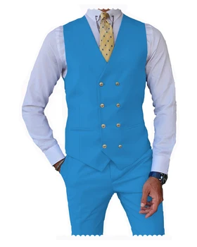 Новое поступление мужского итальянского фрака для выпускного вечера из 2 предметов (жилет + брюки) Элегантный Комплект мужского костюма Terno Для жениха Groommen