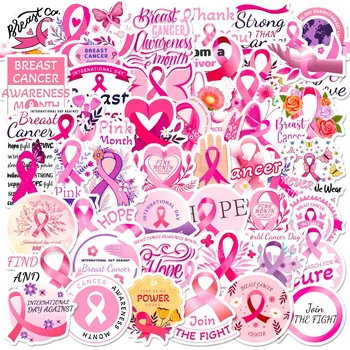 50 шт. мультяшный рак, розовая лента, наклейка с граффити, наклейки для ноутбука, багажа, мотоцикла, вдохновляющие наклейки для психического здоровья, игрушки
