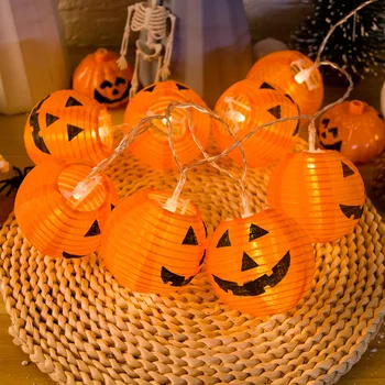 Светодиодные фонари в форме тыквы на Хэллоуин, Подвесные гирлянды для дома на стене, принадлежности для вечеринки на Хэллоуин для детей
