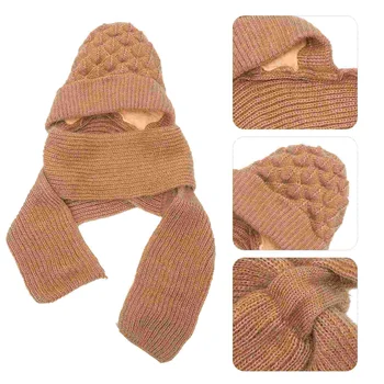 Открытый шарф с капюшоном, Теплый Шарф с капюшоном для женщин, зимний Теплый модный шарф с капюшоном 0