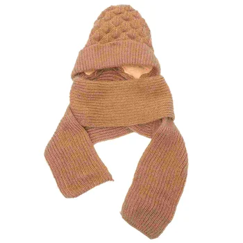 Открытый шарф с капюшоном, Теплый Шарф с капюшоном для женщин, зимний Теплый модный шарф с капюшоном 1