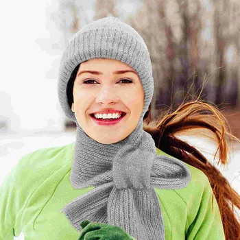 Открытый шарф с капюшоном, Теплый Шарф с капюшоном для женщин, зимний Теплый модный шарф с капюшоном 4