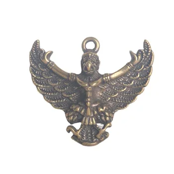 Латунный брелок с золотыми крыльями Птицы Рух Подвеска Тибетский религиозный протектор Подвеска для багажа Латунь