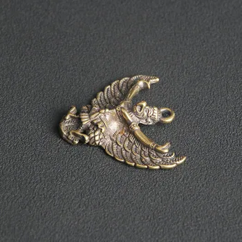 Латунный брелок с золотыми крыльями Птицы Рух Подвеска Тибетский религиозный протектор Подвеска для багажа Латунь 3