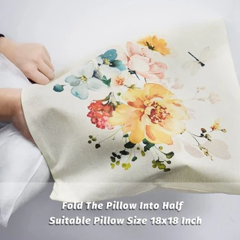 Наволочка для дивана 18X18, набор из 4 подушек в стиле фермерского дома, весенние украшения, цветочный чехол для подушки для домашнего декора 2