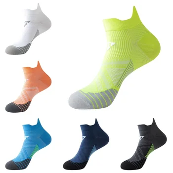 Мужские Спортивные носки на лодыжках, Хлопчатобумажные Спортивные Носки для бега, Дышащие Модные Носки для фитнеса с глубоким вырезом 5