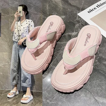 Женские тапочки, Летние вьетнамки 2022 года, Однотонная Легкая Удобная обувь, женские домашние тапочки для отдыха Zapato Muje 1