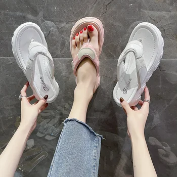 Женские тапочки, Летние вьетнамки 2022 года, Однотонная Легкая Удобная обувь, женские домашние тапочки для отдыха Zapato Muje 3