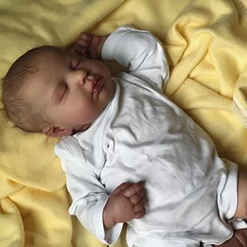 50 см Sleeping Loulou Реалистичный Готовый Ребенок Reborn Newborn 3D Skin Bebe Реалистичная Мягкая Игрушка Ручной Работы на Ощупь Подарок для Детей