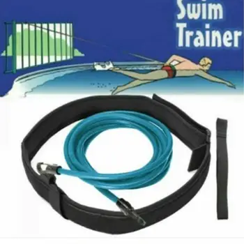 Регулируемый Пояс для тренировки плавания, Высококачественная Эластичная Веревка, Тренировочная лента для безопасности бассейна, Латексные трубки, Тренажер