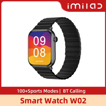 Смарт-часы IMILAB W02 с функцией Bluetooth, 100 + спортивных режимов, спортивные часы для мужчин и женщин, IP68, длительное время автономной работы.