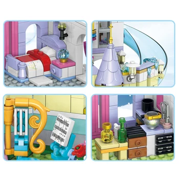 Серия HUIQIBAO Friend Princess Dream Castle, строительный блок для девочек, набор строительных кирпичей для дома, города, Детская игрушка для детей 5