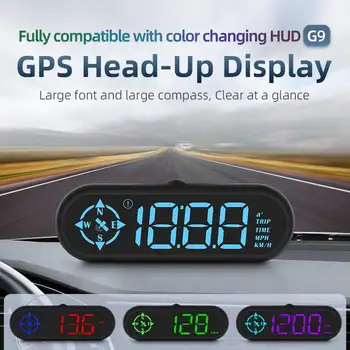 G9 Auto HUD GPS Головной Дисплей Автомобильный Датчик Спидометр С Компасом Часы Дальность Движения Охранная Сигнализация Электронные Аксессуары