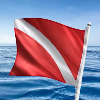 Международный флаг для дайвинга Красно-Белый флаг 20 x 24 дюйма для подводного плавания