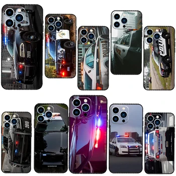 Чехол для Телефона полицейской машины Для iPhone 13 12 11 14 15 Pro Max Mini XS X XR 7 8 Plus SE 2020 Мягкий Чехол