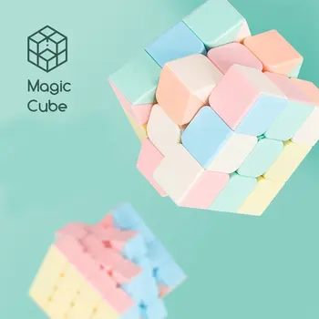 волшебный Куб 3x3 Без Наклеек Гладкий Продуктивный Куб Macaron Color Magic Cube Для Детей И Взрослых 3x3 Magic Cube 4