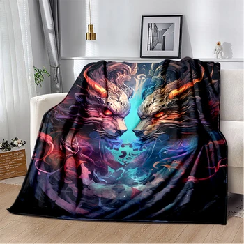 3D печать китайского дракона или мифического Пушистого фланелевого теплого мягкого плюшевого дивана, Квадратное Божественное одеяло  