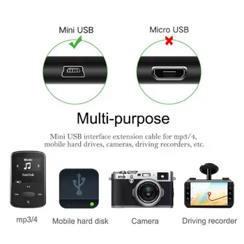 Кабель Mini USB, A-Штекер к Mini-B 5-контактный Шнур USB 2.0 Кабель Зарядного устройства Совместим с MP3 MP4 Плеером, Автомобильным видеорегистратором, Цифровой камерой GPS 5