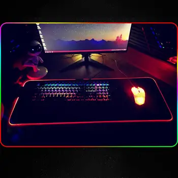 RGB Игровой Коврик Для Мыши LED Luminous xxl Противоскользящие Красочные Огни RGB Большой Игровой Коврик для Мыши Коврик для Компьютерной клавиатуры Коврик для Мыши