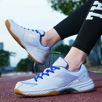 Теннисные туфли профессиональные мужские и женские кроссовки для бадминтона для комплексных спортивных тренировок, нескользящая дышащая одежда