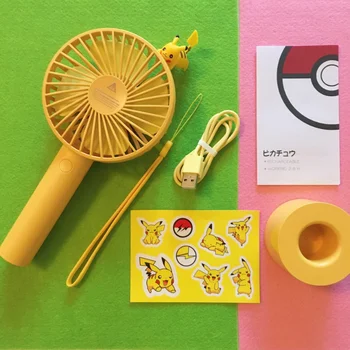 Портативные вентиляторы Pokémon Pikachu Настольный вентилятор Kawaii Anime Роскошная USB-зарядка, длительное время автономной работы для студентов, подарки на открытом воздухе 0