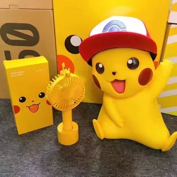 Портативные вентиляторы Pokémon Pikachu Настольный вентилятор Kawaii Anime Роскошная USB-зарядка, длительное время автономной работы для студентов, подарки на открытом воздухе 2