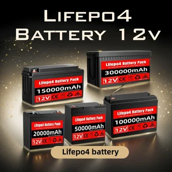 Батарея Lifepo4 12V 100Ah 200Ah 300Ah LiFePO4 Аккумуляторная Батарея Литий-Железо-Фосфатные Батареи Встроенные BMS Для Солнечной Лодки Без налога