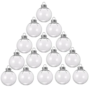 15 шт. круглых прозрачных рождественских шаров, наполняемых елочными шарами 