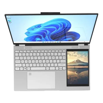 Высококачественное Быстрое Хранилище Данных N5105 Core Бизнес-Ноутбуки 15,6 Дюймов + 7 дюймов Домашний Четырехъядерный Ноутбук с Двойным экраном
