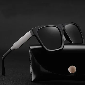Новые модные солнцезащитные очки с квадратной оправой, Винтажные мужские поляризованные солнцезащитные очки для вождения, устойчивые к ультрафиолетовому излучению Очки UV400