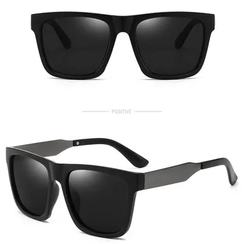 Новые модные солнцезащитные очки с квадратной оправой, Винтажные мужские поляризованные солнцезащитные очки для вождения, устойчивые к ультрафиолетовому излучению Очки UV400 2