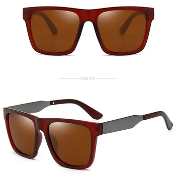 Новые модные солнцезащитные очки с квадратной оправой, Винтажные мужские поляризованные солнцезащитные очки для вождения, устойчивые к ультрафиолетовому излучению Очки UV400 4