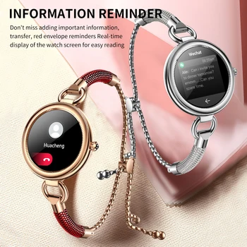 Женские умные часы с блестками, интеллектуальное уведомление, IP67, водонепроницаемый, с блестящими стразами, монитор сердечного ритма, умные часы 1