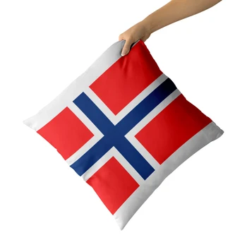 WUZIDREAM Home Decor Наволочка с Норвежским Флагом Украшение Наволочки Наволочка Декоративная Наволочка Для Подушки 4