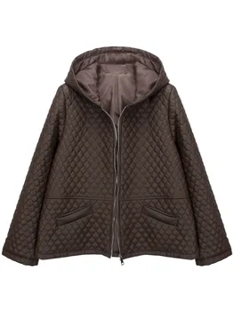 2023 Весеннее новое экологичное кожаное пальто Женская Свободная повседневная мода Плюс толстая хлопковая женская куртка Американская мода 1