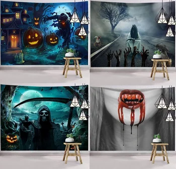 Темный Гобелен ужасов на Хэллоуин, Боящийся Зомби, Настенная Ведьма, Эзотерическая Загадочная Женщина, Декорации для фестиваля домашнего декора.