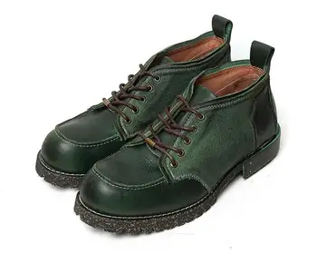 Осенне-зимние мужские ботинки Martin ручной работы из воловьей кожи высокого качества, уличные короткие ботинки на шнуровке, модные рабочие ботинки в стиле ретро