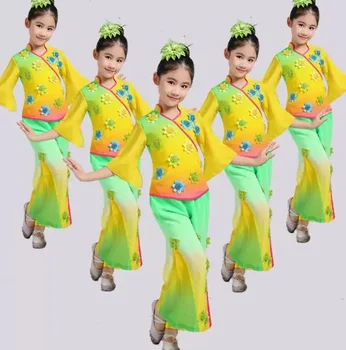 Детская Одежда Для Танцевальных Представлений Янко Классический Веерный Танец Девочек Национальный Танец Жасмин Сценическая Одежда Костюмы Наряд 1