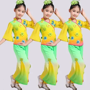 Детская Одежда Для Танцевальных Представлений Янко Классический Веерный Танец Девочек Национальный Танец Жасмин Сценическая Одежда Костюмы Наряд 3