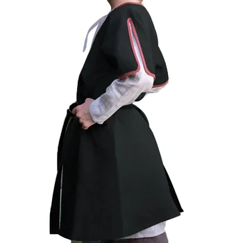 Средневековая туника, пальто с короткими рукавами и V-образным вырезом, детское пальто, хлопковая Длинная рубашка, пальто на Хэллоуин, одежда эпохи Возрождения для мальчиков 4